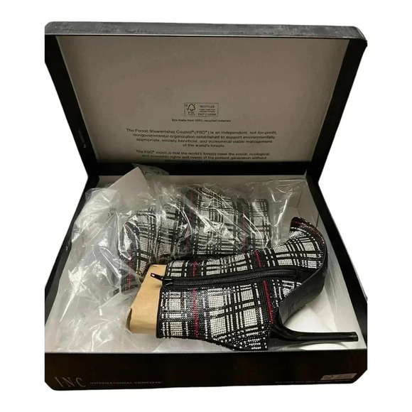 INC International Concepts Reisa Plaid Bling Stiletto Ankle Bootie. NWT & box - Picture 8 of 9